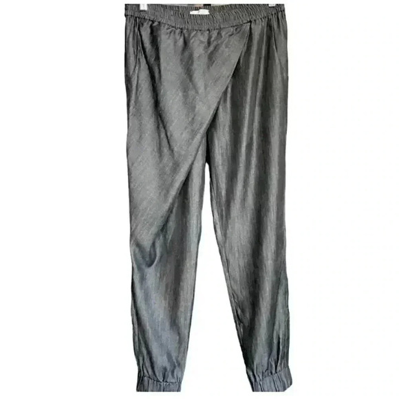 Laura Siegel Pants - Laura Siegel Tencel Joggers Pull On Elastic Pants Twisted Front Asymmetrical